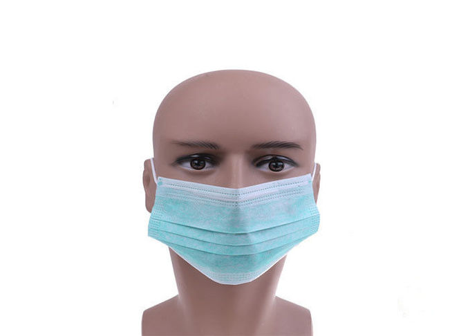Máscara protetora não tecida descartável feita sob encomenda três camadas da máscara verde dos adultos